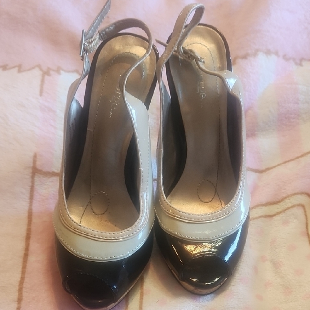 George Black and Cream Women's Heels
